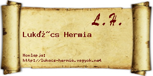 Lukács Hermia névjegykártya